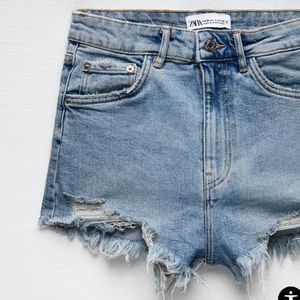 Hi Rise Denim Shorts